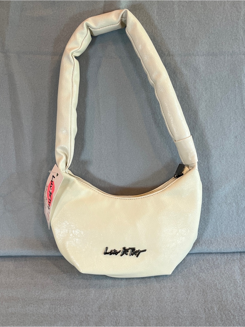 NWT Luv Betsey Cream Padded-Handle Shoulder Bag with Subtle Logo